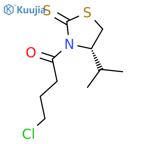 2-Thiazolidinethione, 3-(4-chloro-1-oxobutyl)-4-(1-methylethyl)-, (S)- structure