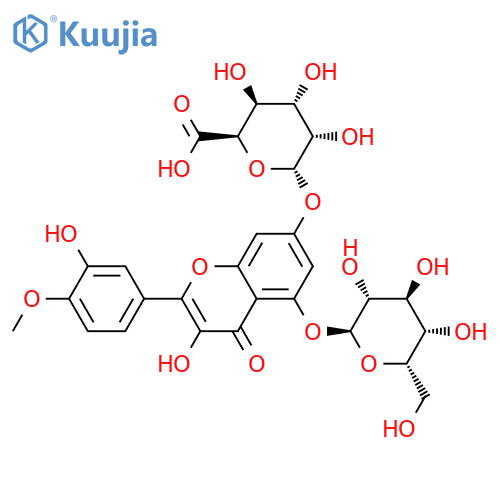 Tamarixetin 5-glucoside-7-glucuronide structure