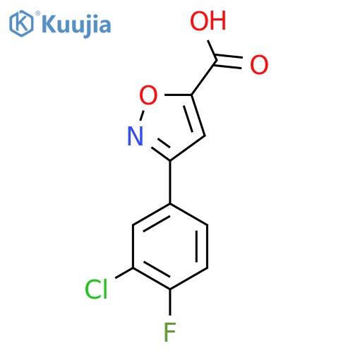 3-(3-Chloro-4-fluorophenyl)-1,2-oxazole-5-carboxylic acid structure