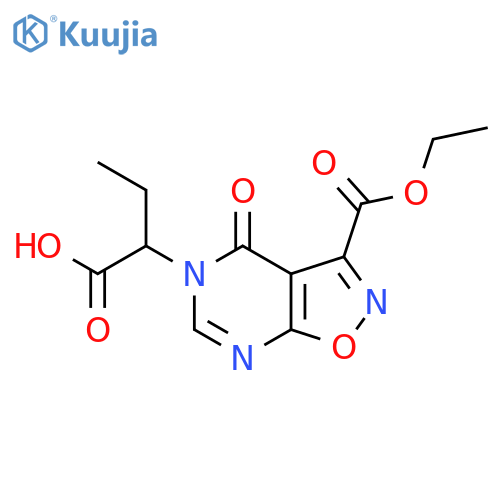 2-[3-(ethoxycarbonyl)-4-oxo-4H,5H-[1,2]oxazolo[5,4-d]pyrimidin-5-yl]butanoic acid structure