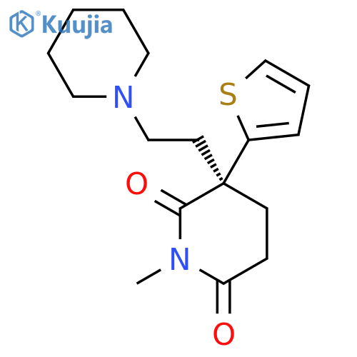 2,6-Piperidinedione, 1-methyl-3-[2-(1-piperidinyl)ethyl]-3-(2-thienyl)-, (R)- structure