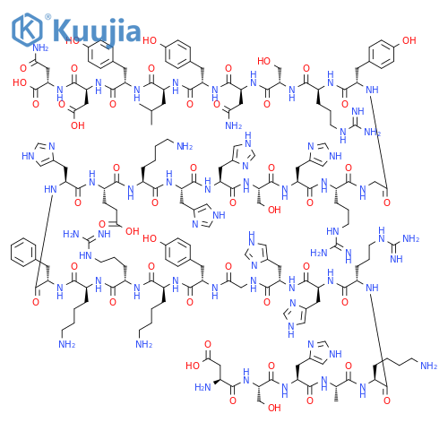 L-Asparagine, L-a-aspartyl-L-seryl-L-histidyl-L-alanyl-L-lysyl-L-arginyl-L-histidyl-L-histidylglycyl-L-tyrosyl-L-lysyl-L-arginyl-L-lysyl-L-phenylalanyl-L-histidyl-L-a-glutamyl-L-lysyl-L-histidyl-L-histidyl-L-seryl-L-histidyl-L-arginylglycyl-L-tyrosyl-L-arginyl-L-seryl-L-asparaginyl-L-tyrosyl-L-leucyl-L-tyrosyl-L-a-aspartyl- structure