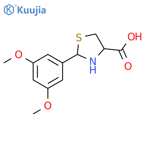 2-(3,5-dimethoxyphenyl)-1,3-thiazolane-4-carboxylic acid structure