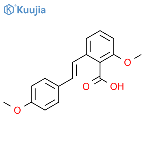2-methoxy-6-[2-(4-methoxyphenyl)ethenyl]benzoic acid structure