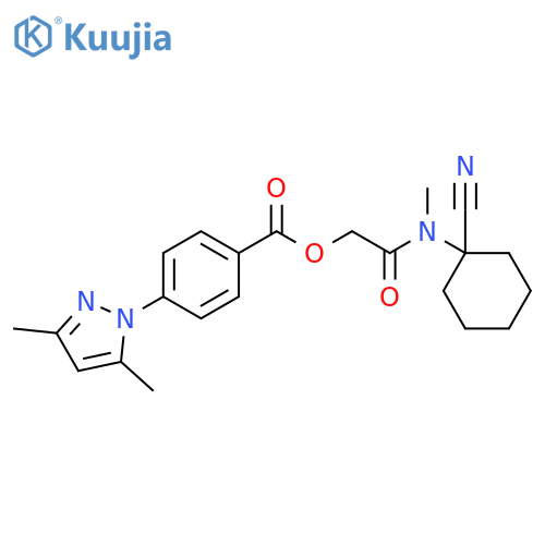 2-[(1-Cyanocyclohexyl)methylamino]-2-oxoethyl 4-(3,5-dimethyl-1H-pyrazol-1-yl)benzoate structure
