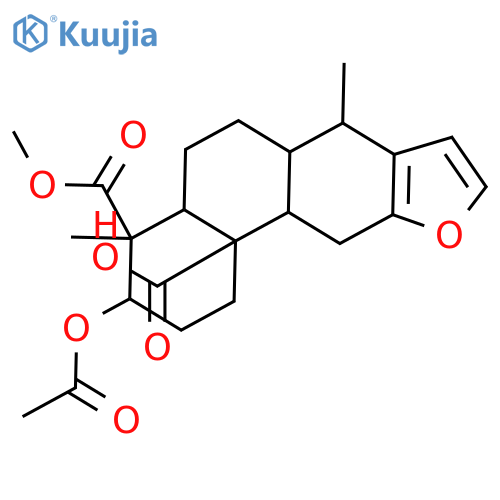 (3S,4R,4aR,6aS,7R,11aS,11bS)-3-(acetyloxy)-2,3,4,4a,5,6,6a,7,11,11a-decahydro-4-(methoxycarbonyl)-4,7-dimethylphenanthro[3,2-b]furan-11b(1H)-carboxylic acid structure