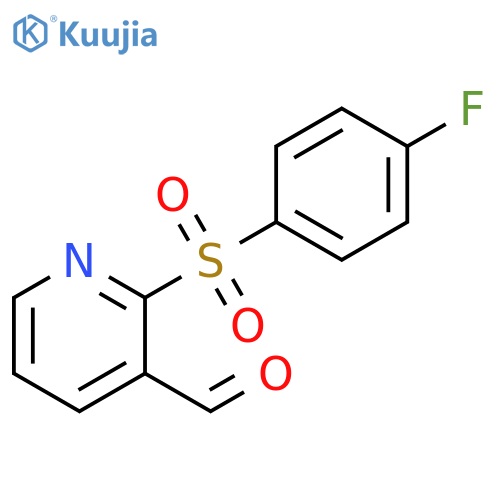 2-(4-fluorophenyl)sulfonylpyridine-3-carbaldehyde structure