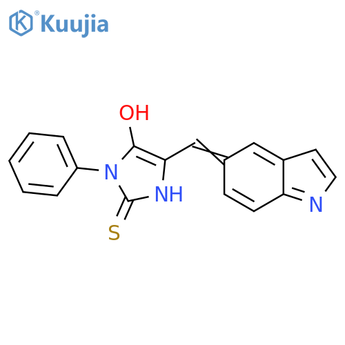 (5E)-5-(1H-Indol-5-ylmethylene)-2-mercapto-3-phenyl-3,5-dihydro-4H-imidazol-4-one structure