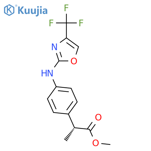 (R)-Methyl 2-(4-((4-(trifluoromethyl)oxazol-2-yl)amino)phenyl)propanoate structure