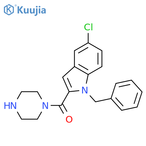 1-benzyl-5-chloro-2-(piperazin-1-ylcarbonyl)-1H-indole structure