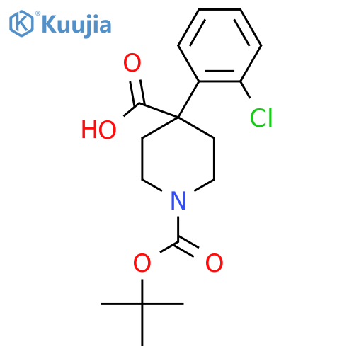 1-(Tert-butoxycarbonyl)-4-(2-chlorophenyl)piperidine-4-carboxylic acid structure