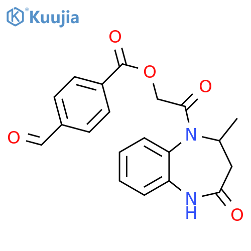 2-Oxo-2-(2,3,4,5-tetrahydro-2-methyl-4-oxo-1H-1,5-benzodiazepin-1-yl)ethyl 4-formylbenzoate structure