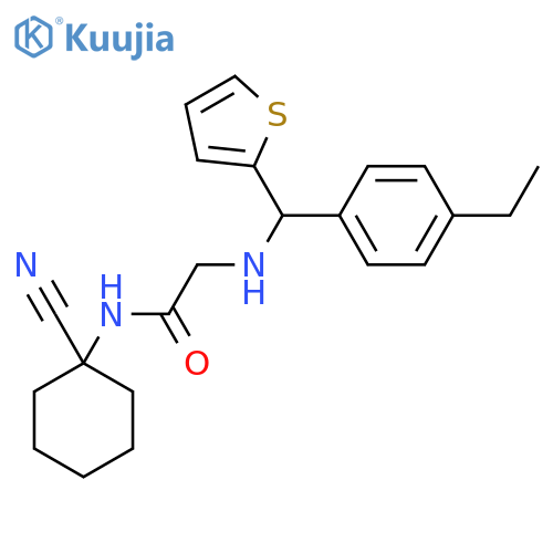 N-(1-cyanocyclohexyl)-2-{[(4-ethylphenyl)(thiophen-2-yl)methyl]amino}acetamide structure