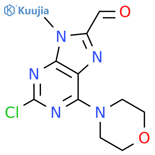 2-chloro-9-methyl-6-morpholino-9H-purine-8-carbaldehyde structure