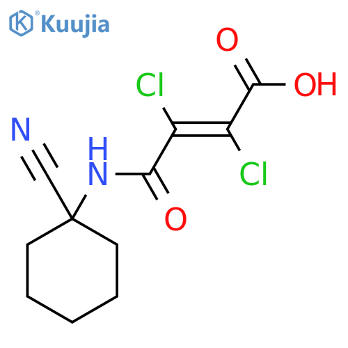 2,3-Dichloro-3-(1-cyano-cyclohexylcarbamoyl)-acrylic acid structure