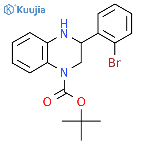 3-(2-Bromophenyl)-3,4-dihydro-2H-quinoxaline-1-carboxylic acid tert-butyl ester structure