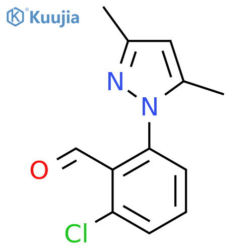 2-chloro-6-(3,5-dimethyl-1H-pyrazol-1-yl)benzaldehyde structure