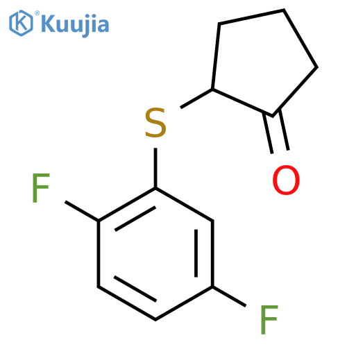 Cyclopentanone, 2-[(2,5-difluorophenyl)thio]- structure