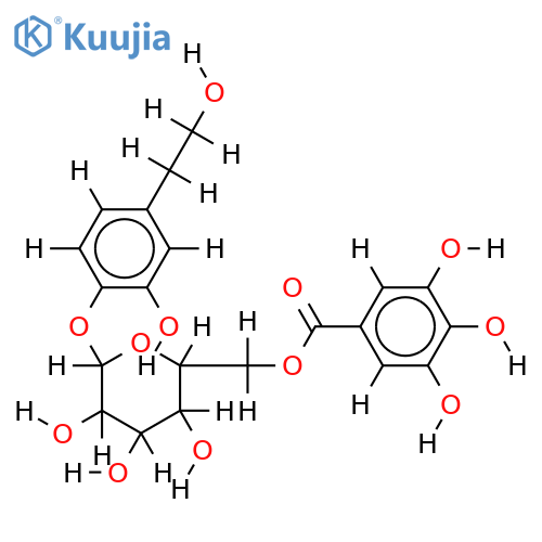 3,4-dihydroxyphenethyl alcohol 4-O-beta-D-(6"-O-galloyl)-glucopyranoside structure