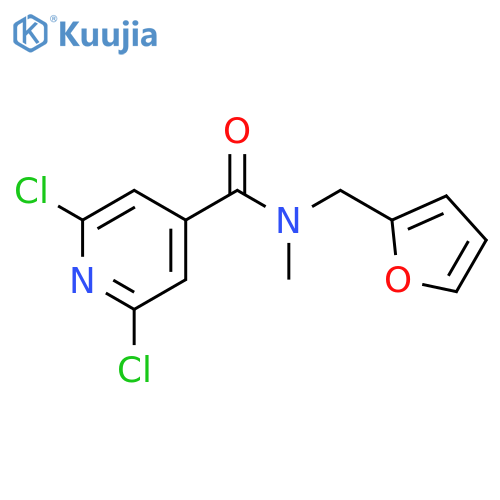 2,6-dichloro-N-(furan-2-yl)methyl-N-methylpyridine-4-carboxamide structure