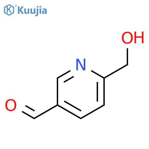 6-(hydroxymethyl)-3-Pyridinecarboxaldehyde structure