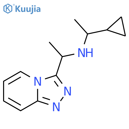 (1-cyclopropylethyl)(1-{1,2,4triazolo4,3-apyridin-3-yl}ethyl)amine structure