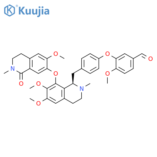 Benzaldehyde,4-methoxy-3-[4-[[(1R)-1,2,3,4-tetrahydro-6,7-dimethoxy-2-methyl-8-[(1,2,3,4-tetrahydro-6-methoxy-2-methyl-1-oxo-7-isoquinolinyl)oxy]-1-isoquinolinyl]methyl]phenoxy]- structure