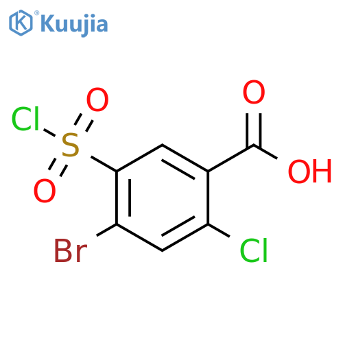 4-bromo-2-chloro-5-(chlorosulfonyl)benzoic acid structure