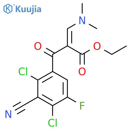 (Z)-Ethyl 2-(2,4-dichloro-3-cyano-5-fluorobenzoyl)-3-(dimethylamino)acrylate structure