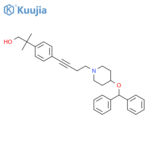 4-4-(Diphenylmethoxy)-1-piperidinyl-1-4-(2-hydroxy-1,1-dimethyl)ethylphenylbutyne structure