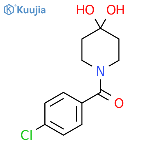 (4-Chlorophenyl)(4,4-dihydroxypiperidin-1-yl)methanone structure