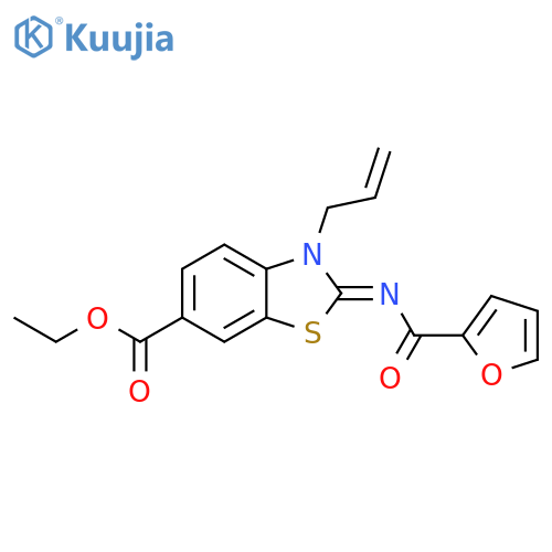 ethyl (2Z)-2-(furan-2-carbonyl)imino-3-(prop-2-en-1-yl)-2,3-dihydro-1,3-benzothiazole-6-carboxylate structure