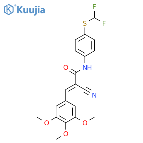 2-cyano-N-{4-[(difluoromethyl)sulfanyl]phenyl}-3-(3,4,5-trimethoxyphenyl)prop-2-enamide structure