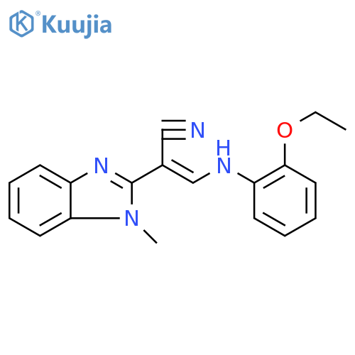 (2E)-3-[(2-ethoxyphenyl)amino]-2-(1-methyl-1H-1,3-benzodiazol-2-yl)prop-2-enenitrile structure