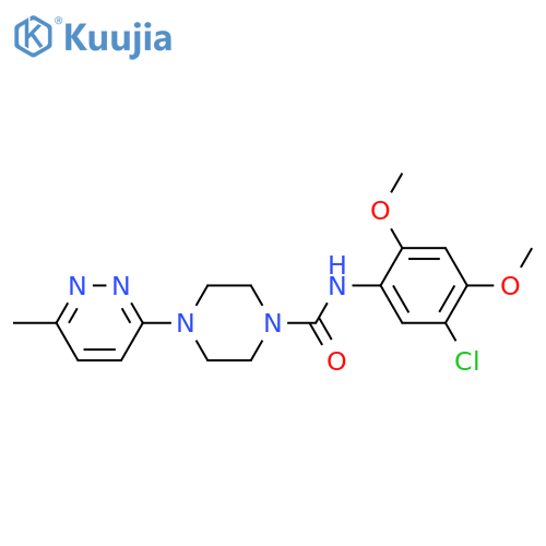 N-(5-chloro-2,4-dimethoxyphenyl)-4-(6-methylpyridazin-3-yl)piperazine-1-carboxamide structure