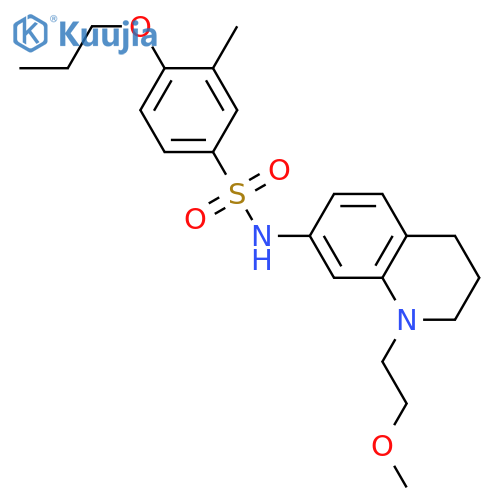 N-1-(2-methoxyethyl)-1,2,3,4-tetrahydroquinolin-7-yl-3-methyl-4-propoxybenzene-1-sulfonamide structure