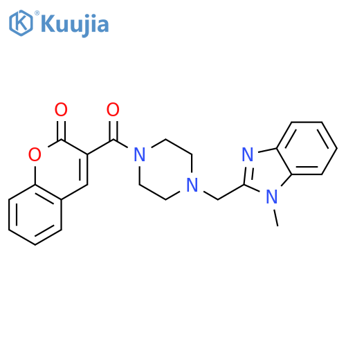 3-{4-(1-methyl-1H-1,3-benzodiazol-2-yl)methylpiperazine-1-carbonyl}-2H-chromen-2-one structure