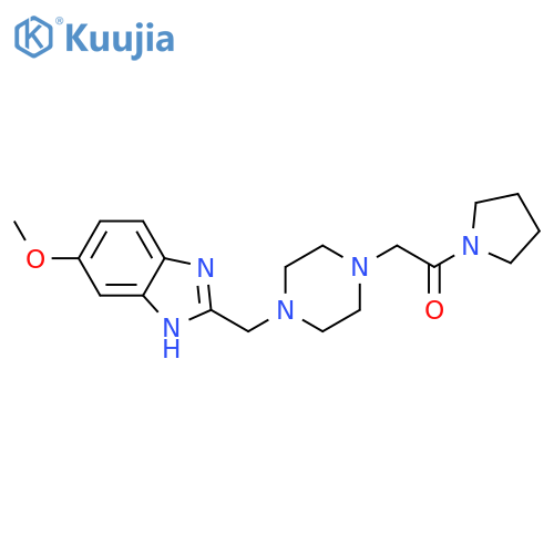 2-{4-(5-methoxy-1H-1,3-benzodiazol-2-yl)methylpiperazin-1-yl}-1-(pyrrolidin-1-yl)ethan-1-one structure