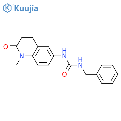 1-benzyl-3-(1-methyl-2-oxo-1,2,3,4-tetrahydroquinolin-6-yl)urea structure