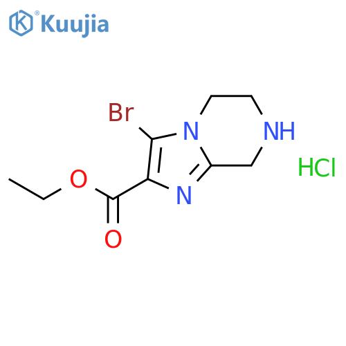 ethyl 3-bromo-5,6,7,8-tetrahydroimidazo[1,2-a]pyrazine-2-carboxylate;hydrochloride structure
