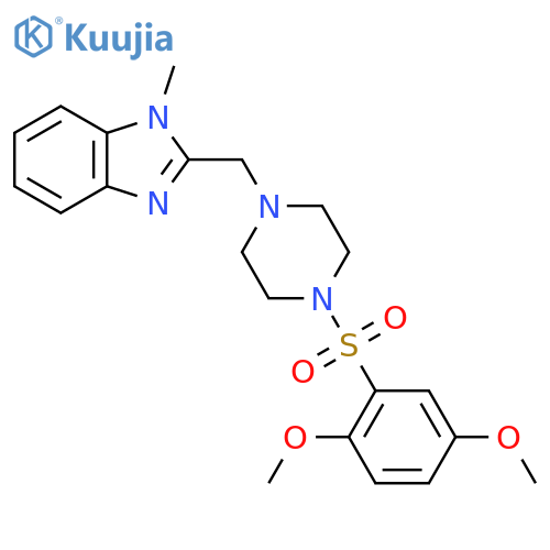 2-{4-(2,5-dimethoxybenzenesulfonyl)piperazin-1-ylmethyl}-1-methyl-1H-1,3-benzodiazole structure