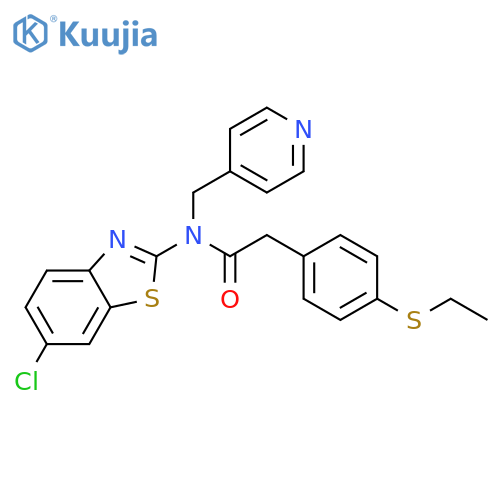 N-(6-chloro-1,3-benzothiazol-2-yl)-2-[4-(ethylsulfanyl)phenyl]-N-[(pyridin-4-yl)methyl]acetamide structure
