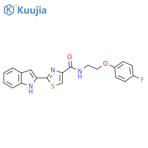 N-2-(4-fluorophenoxy)ethyl-2-(1H-indol-2-yl)-1,3-thiazole-4-carboxamide structure
