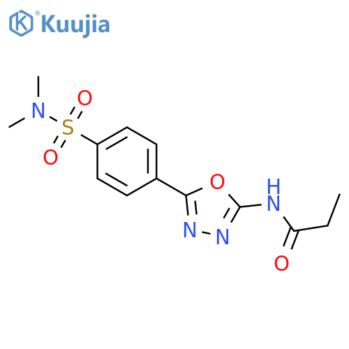 N-{5-[4-(dimethylsulfamoyl)phenyl]-1,3,4-oxadiazol-2-yl}propanamide structure