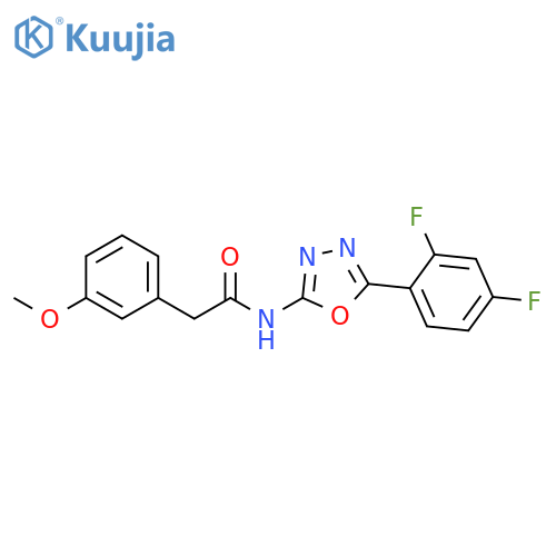 N-5-(2,4-difluorophenyl)-1,3,4-oxadiazol-2-yl-2-(3-methoxyphenyl)acetamide structure