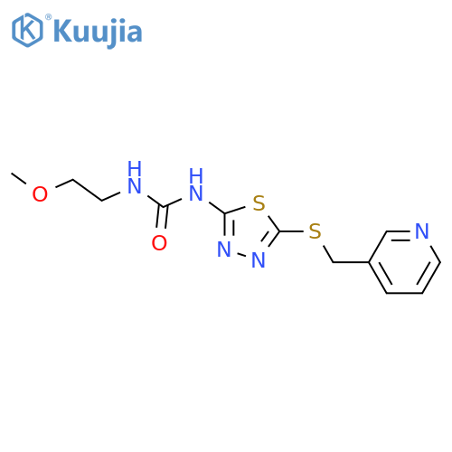1-(2-methoxyethyl)-3-[5-(pyridin-3-ylmethylsulfanyl)-1,3,4-thiadiazol-2-yl]urea structure