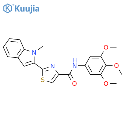 2-(1-methyl-1H-indol-2-yl)-N-(3,4,5-trimethoxyphenyl)-1,3-thiazole-4-carboxamide structure