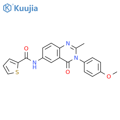 N-3-(4-methoxyphenyl)-2-methyl-4-oxo-3,4-dihydroquinazolin-6-ylthiophene-2-carboxamide structure