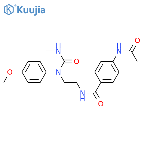 4-acetamido-N-[2-({[(4-methoxyphenyl)methyl]carbamoyl}amino)ethyl]benzamide structure