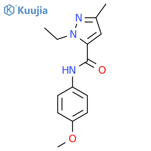 1-ethyl-N-(4-methoxyphenyl)-3-methyl-1H-pyrazole-5-carboxamide structure